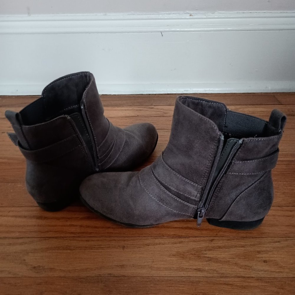 Gray Swede booties